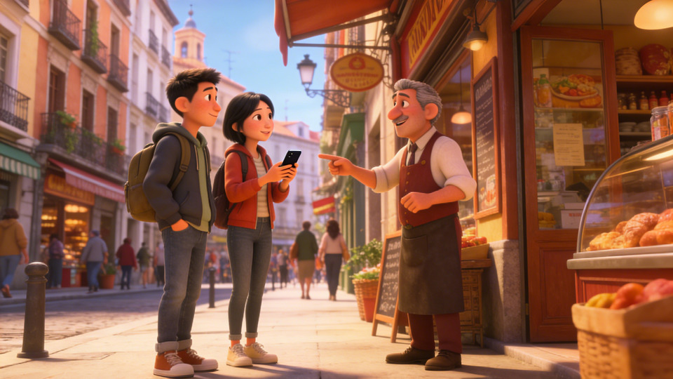 Madrid Street Bilingual Wayfinding Scene input 1